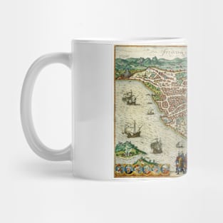 Antique City Map of Constantinople , Istanbul by Braun and Hogenberg Mug